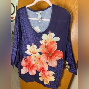 Bright purple shirt by Catherine’s. Size 5x. 3/4 sleeve